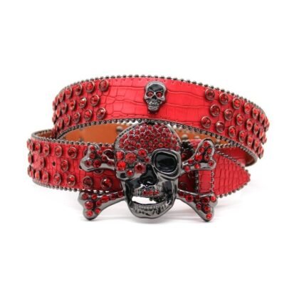 Diamond Studded Skull Belt