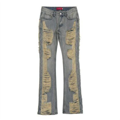 Heavy Distressed Straight Denim
