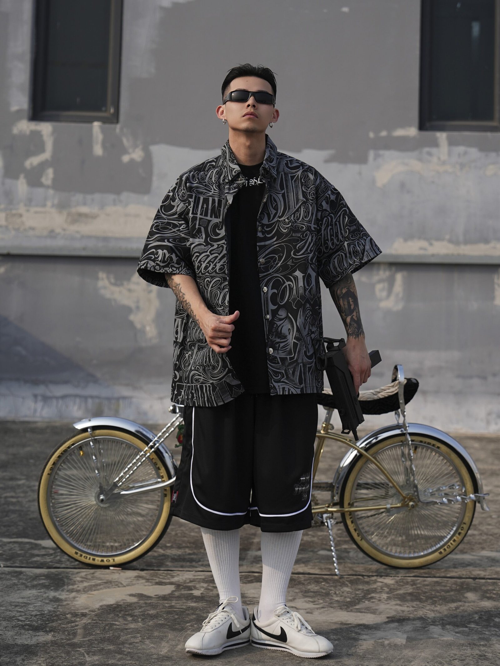 Graffiti Print Oversized Shirt - Image 3