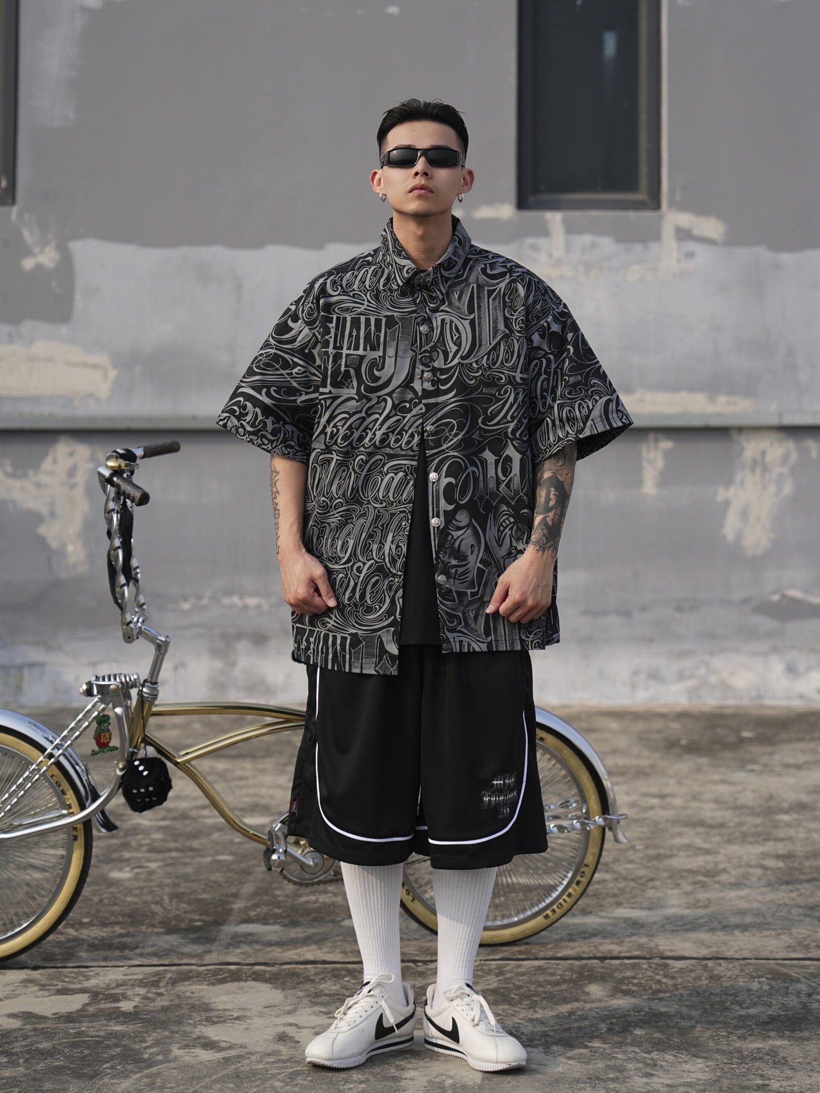 Graffiti Print Oversized Shirt - Image 5