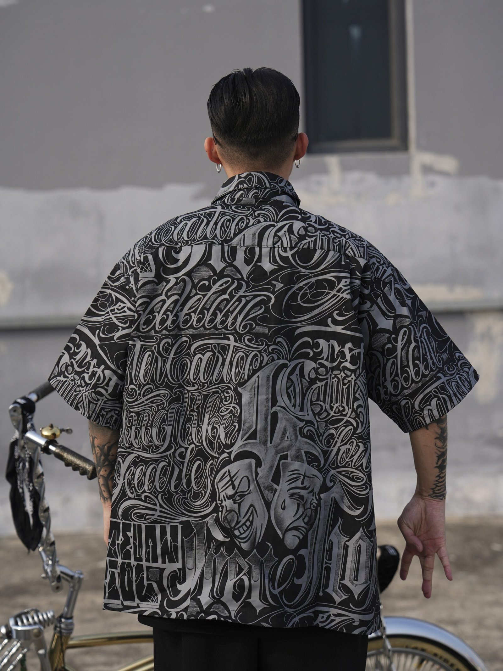 Graffiti Print Oversized Shirt - Image 6