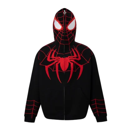 BK Full Zip Hoodie "Spider" Black