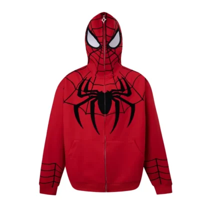 BK Full Zip Hoodie "Spider" Red