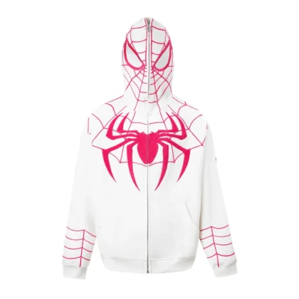 BK Full Zip Hoodie "Spider" White