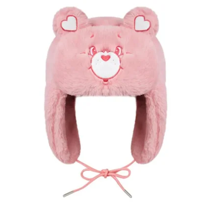 Ushanka Hat Pink Bear Love