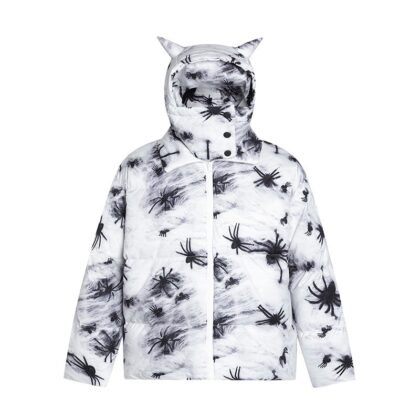 "Nightmares" Puffer Jacket With Horns