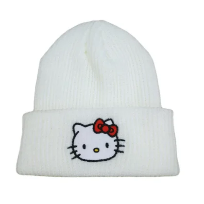 Hello Kitty Embroidery Knitted Beanie