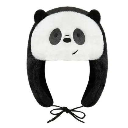 Ushanka Hat Black White Panda
