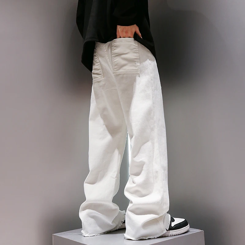 Embroidered Washed Straight Denim Pants - Image 10