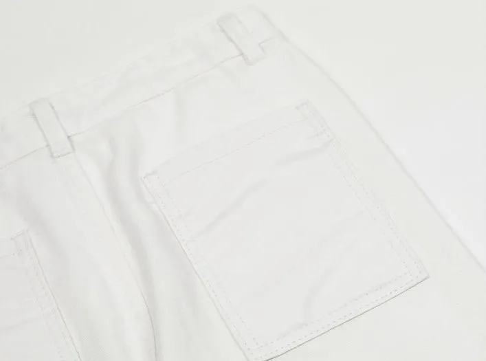 Embroidered Washed Straight Denim Pants - Image 6