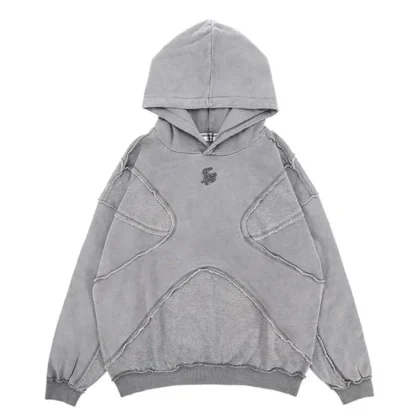 Deconstruction Patchwork Design Hoodie