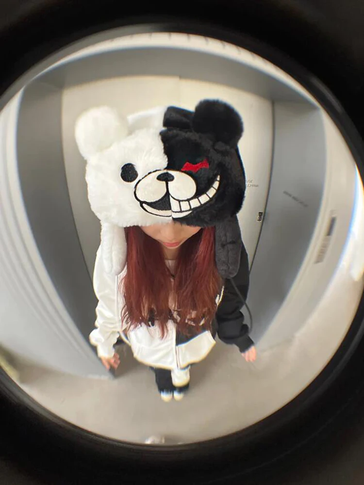 Black Whiter bad Bear Embroidery Ushanka Hat - Image 9