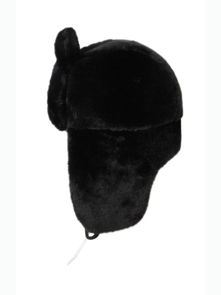 Black Whiter bad Bear Embroidery Ushanka Hat - Image 4