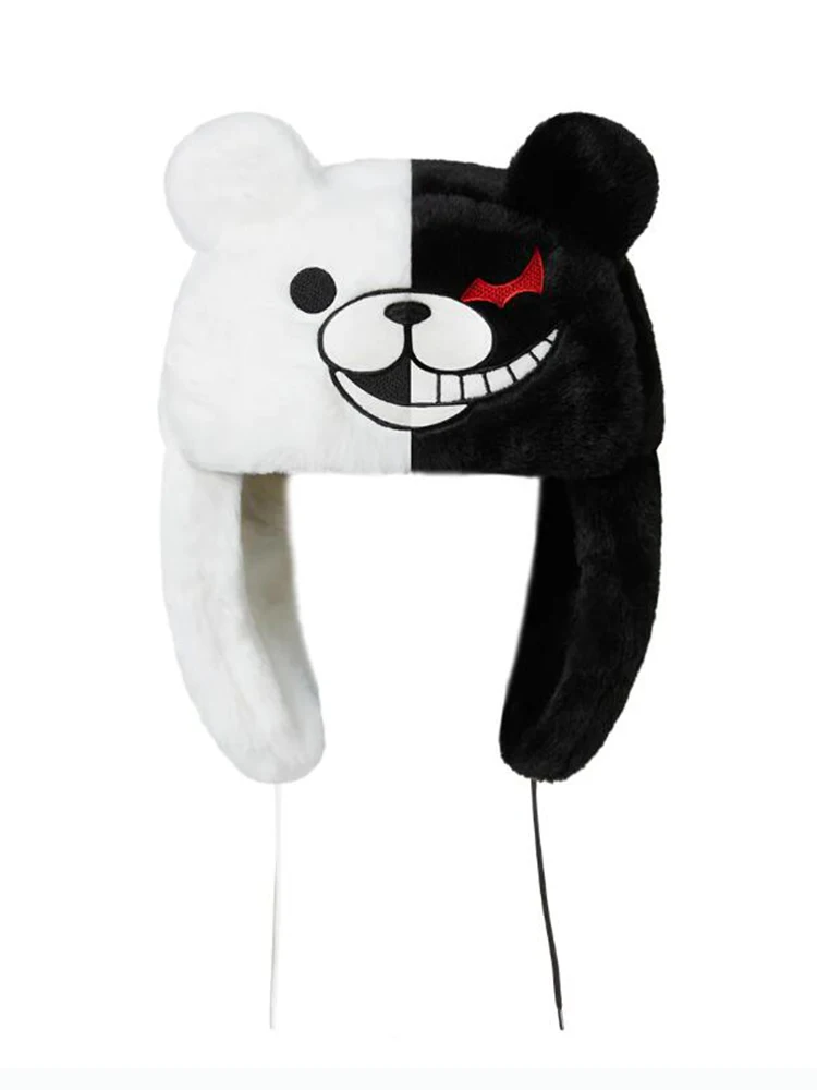 Black Whiter bad Bear Embroidery Ushanka Hat - Image 2