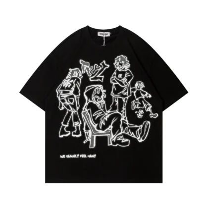“Lyfe” Cartoon Print T-Shirt