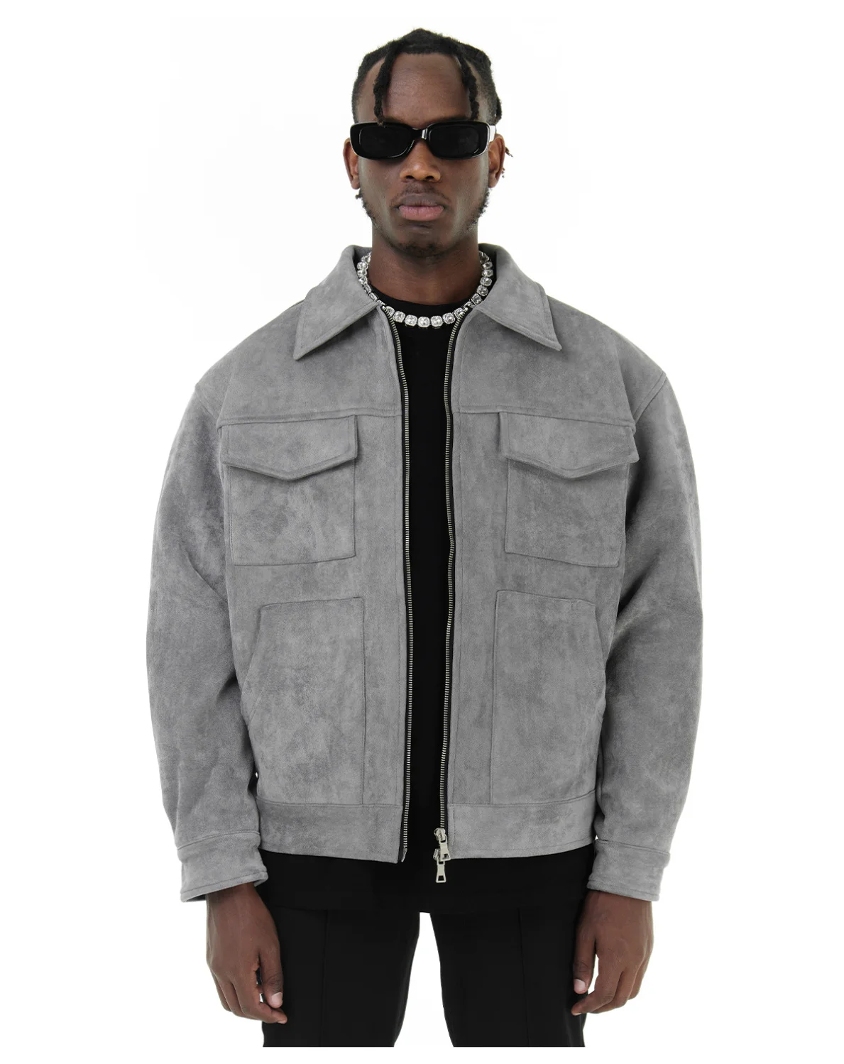 Vintage Multi Pocket Suede Jacket - Image 4