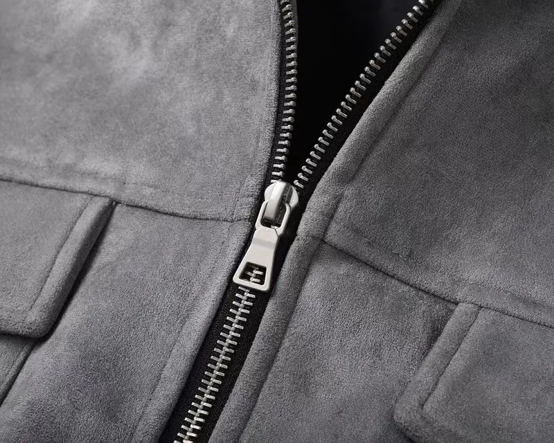 Vintage Multi Pocket Suede Jacket - Image 13