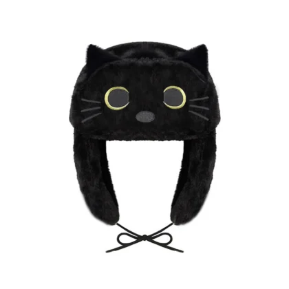 Black Cat Ushanka Hat
